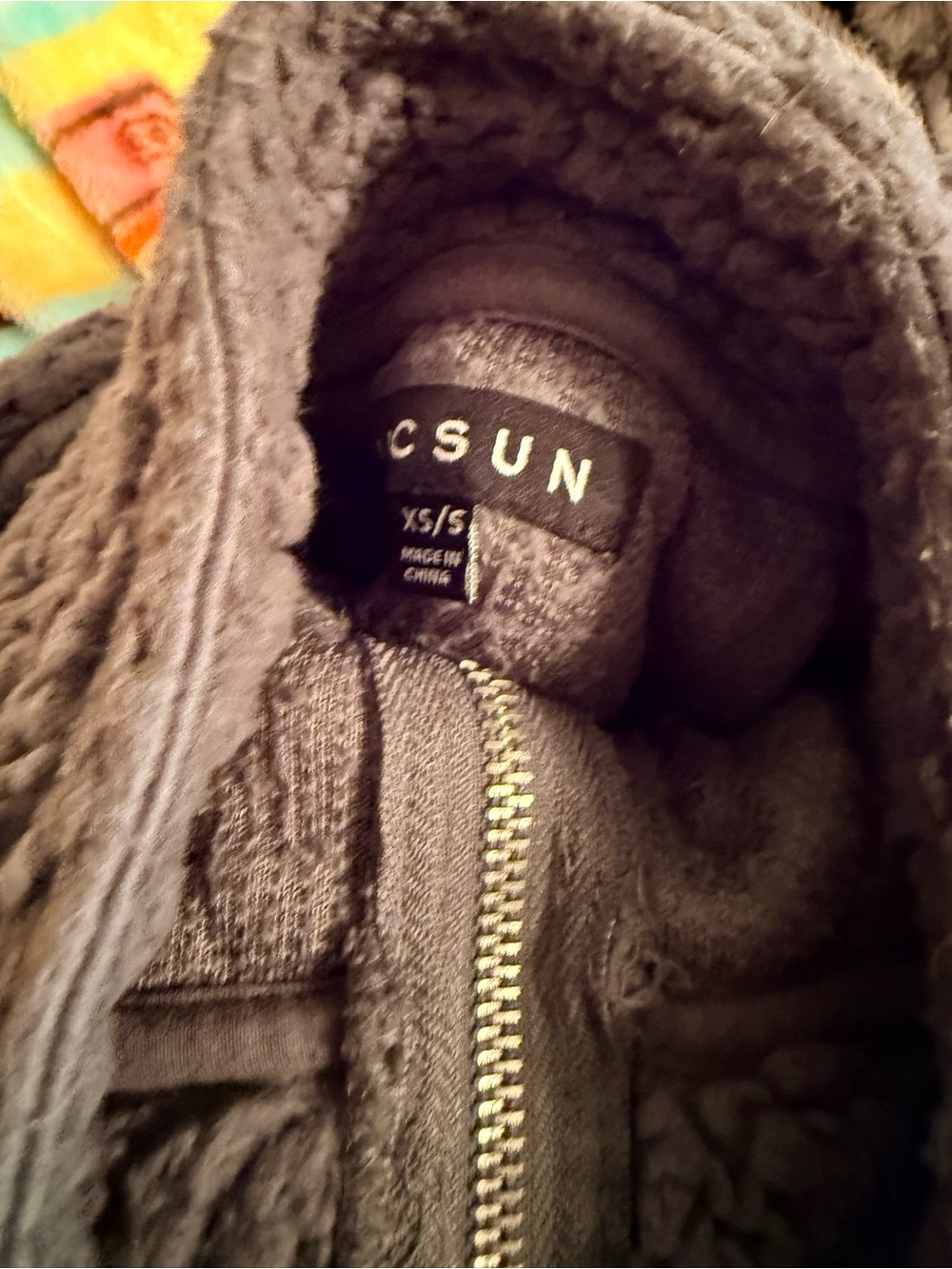 PacSun Women's Gray Teddy Sherpa Jacket - Full Zip - Picture 3 of 3